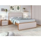 Cama Casal 207x151cm Loop Amendoa/Corino Bege