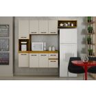 Cozinha Suspensa 8 Portas 1 Gaveta Brisa Cinamomo Com Off White