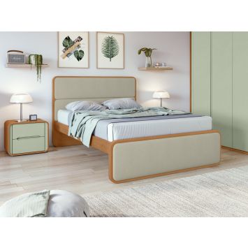 Cama Casal 207x151cm Loop Amendoa/Boucle Salvia