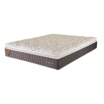 Colchão Queen Prorelax Safira 158x198x30 Molas Ensacadas Pillow Top Viscoelástico - Cinza/Branco